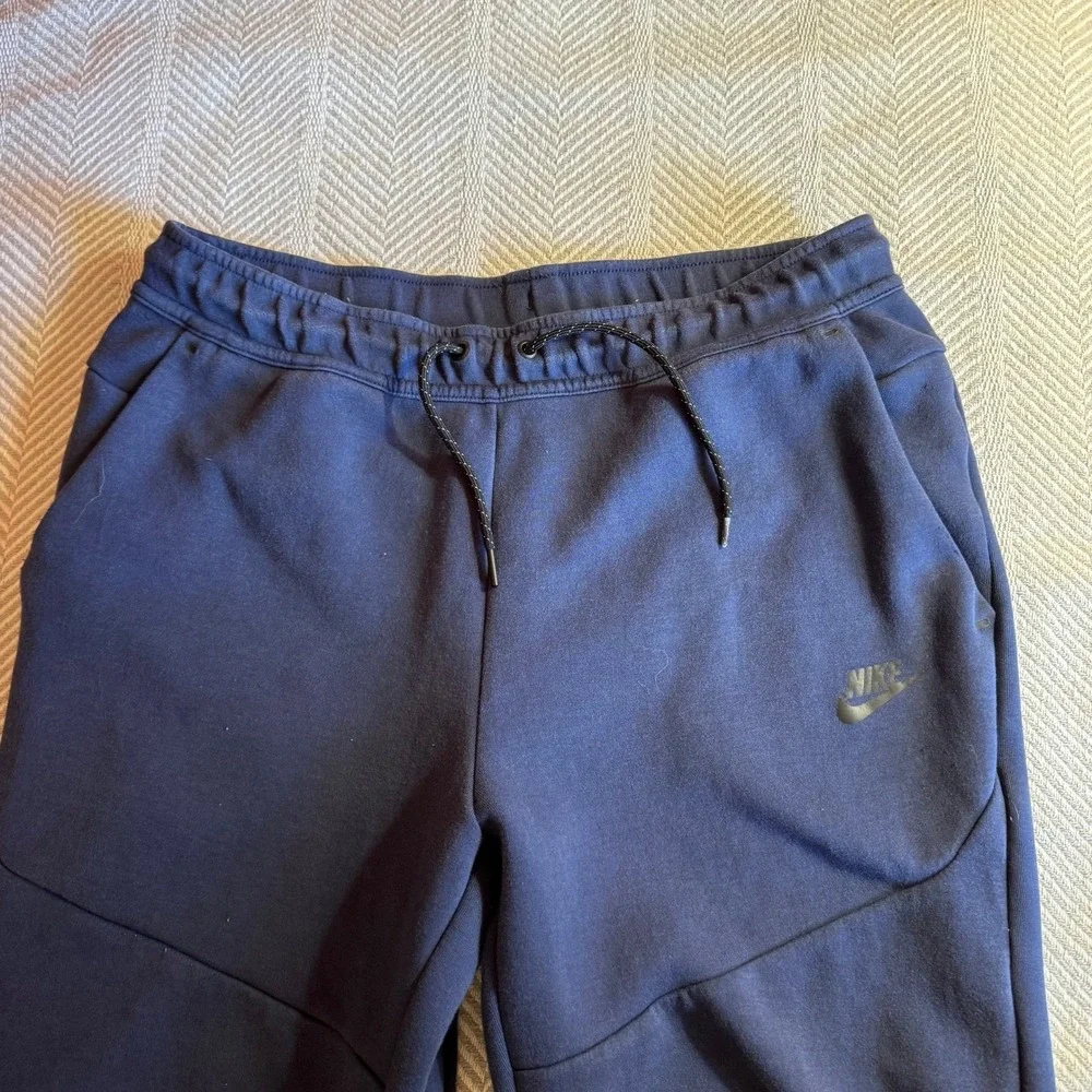 Men's Nike Tech Fleece Sweatpants‎ Joggers Zip Pocket Navy Blue Size Large